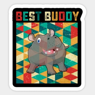 Best Buddy Hippopotamus Sticker